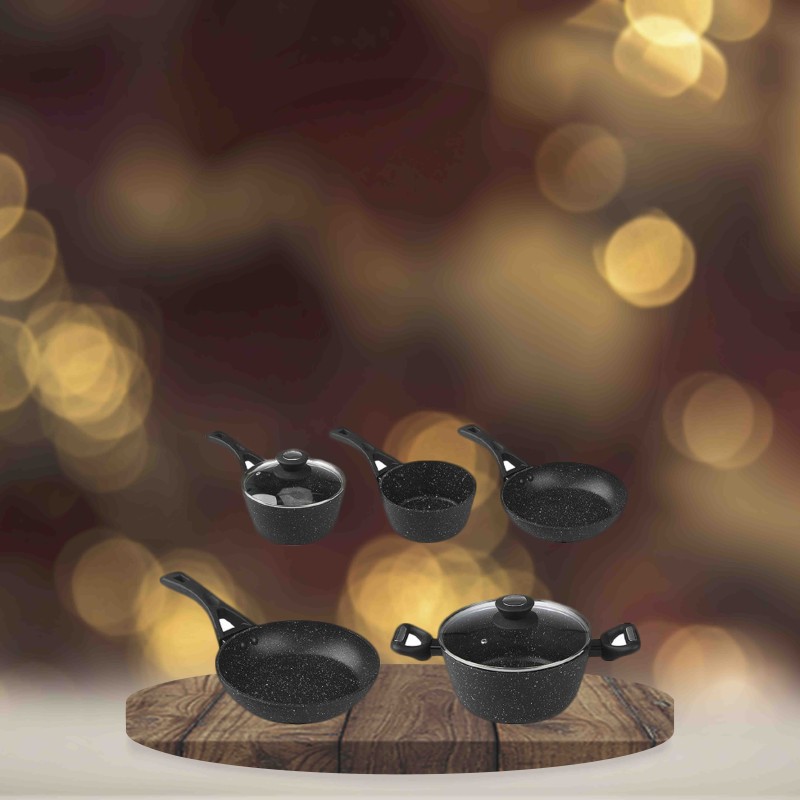 Anko 5 Pcs Stone Blast Cookware Set
