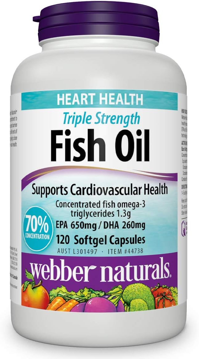 Webber Naturals Triple Strength Fish Oil 120 softgel Capsules