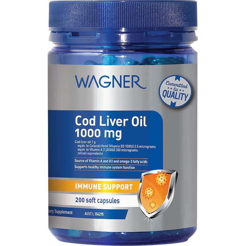 Wagner Codliver Oil 1000mg 200 Soft Gels