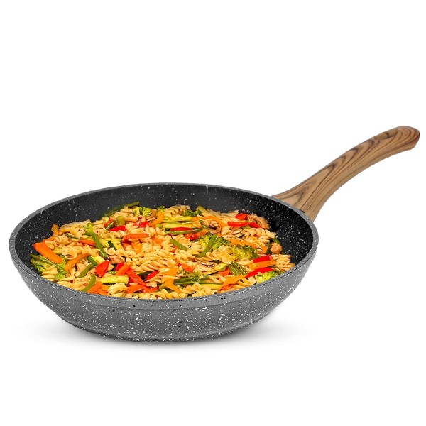 Anko 28cm Aluminium 4 Layer Non-Stick Frypan – Wood Look