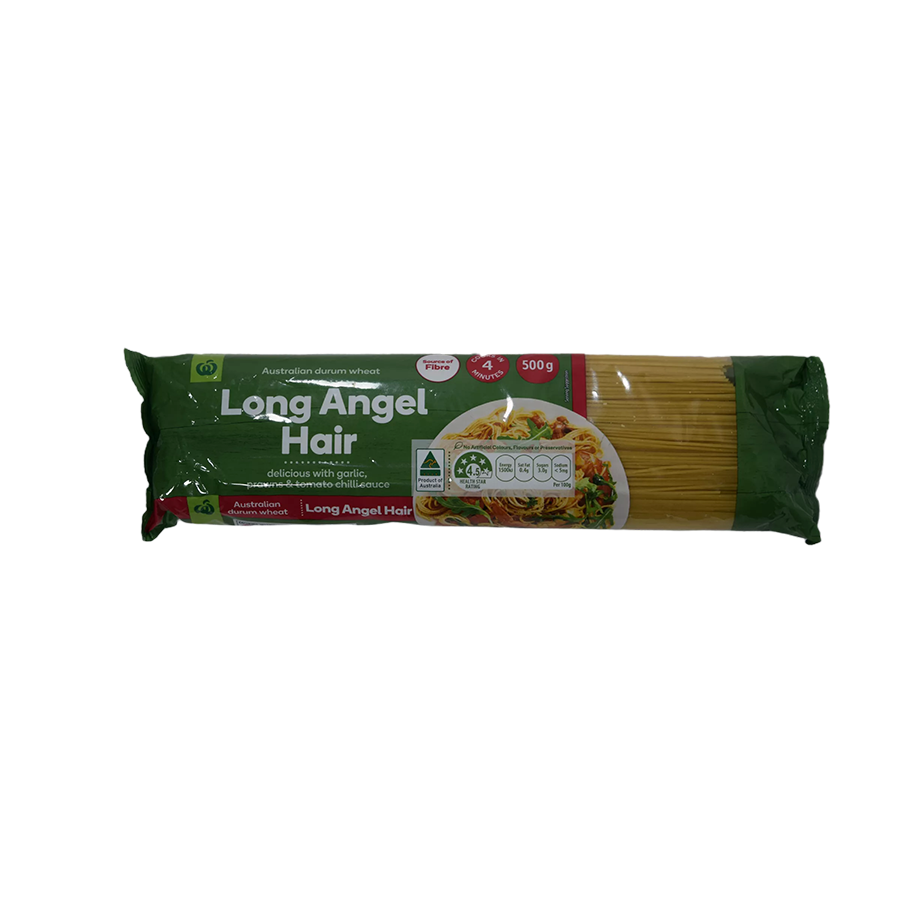 Woolworths Long Angel Hair Pasta 500g