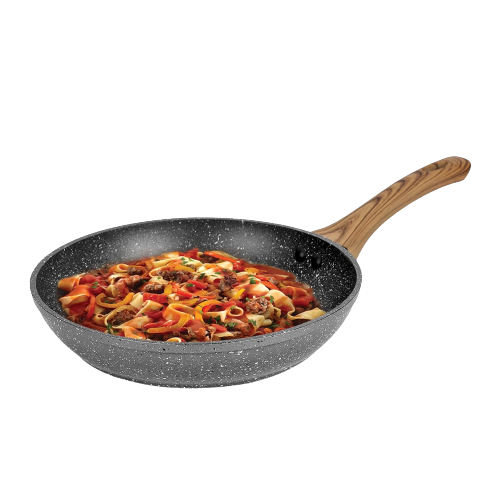 Anko 28cm Aluminium 4 Layer Non-Stick Frypan - Wood Look