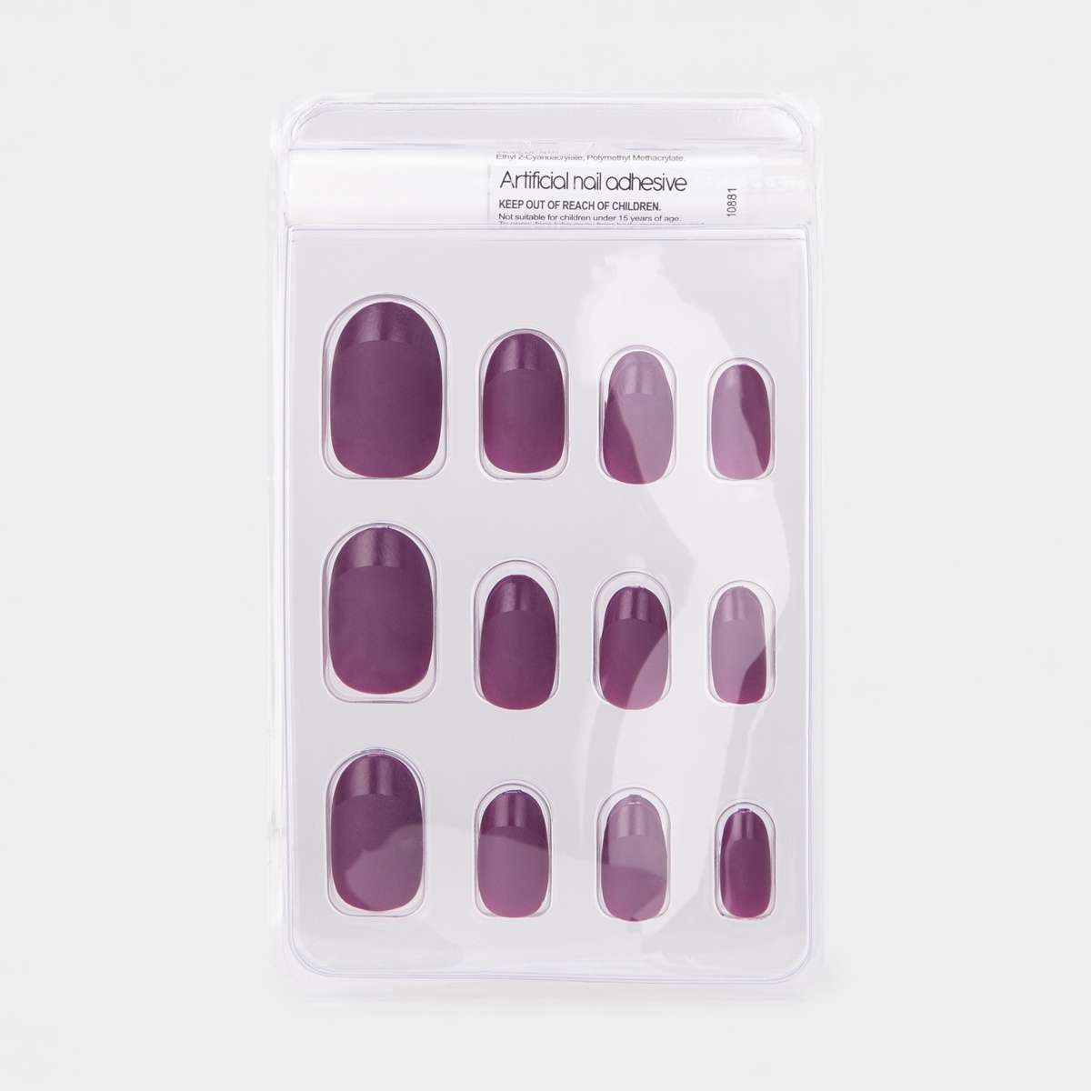 OXX Studio 24 Pack Artificial Nails with Adhesive - Aubergine