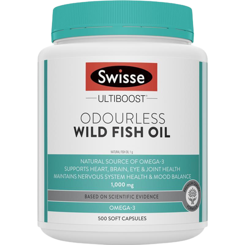 Swisse Ultiboost Odourless Wild Fish Oil 1000mg 500 Capsules