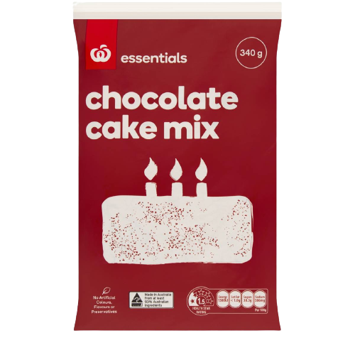 Woolworths Essentials Cake Mix Chocolate 340g