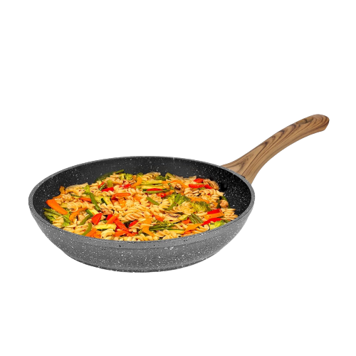 Anko 24cm Aluminium 4 Layer Non-Stick Frypan - Wood Look