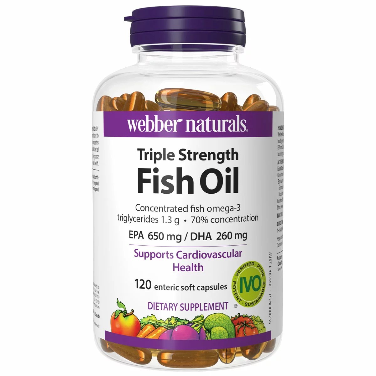 Webber Naturals Triple Strength Fish Oil 120 softgel Capsules