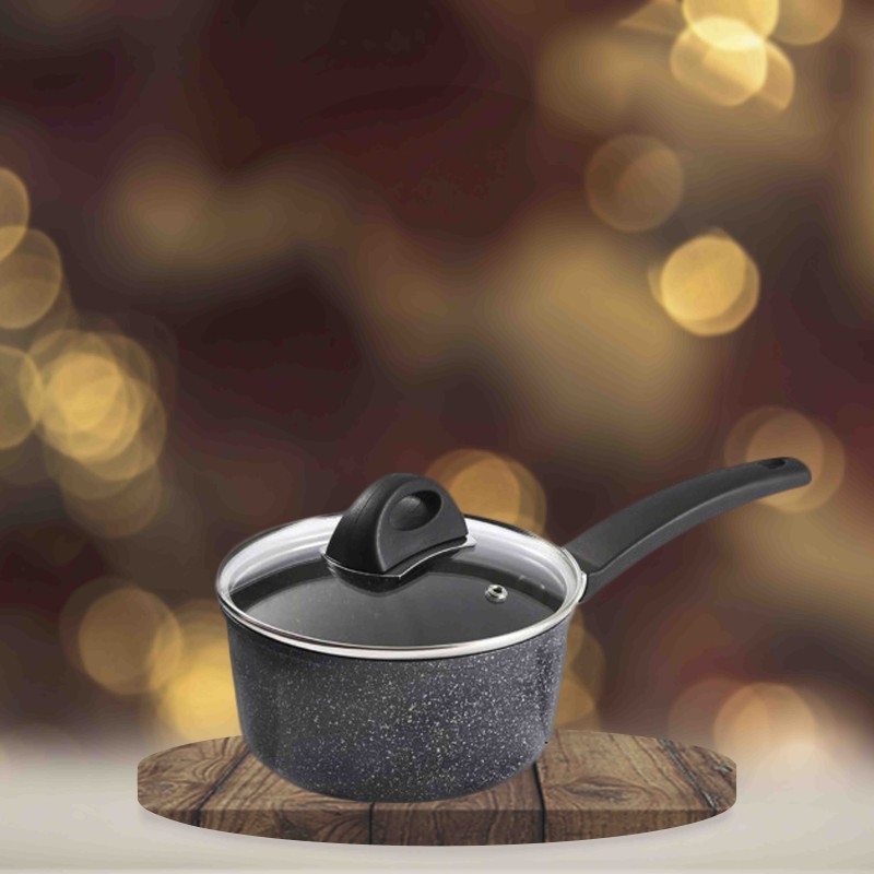 Anko 20cm Non-Stick Aluminium Saucepan with Glass Lid